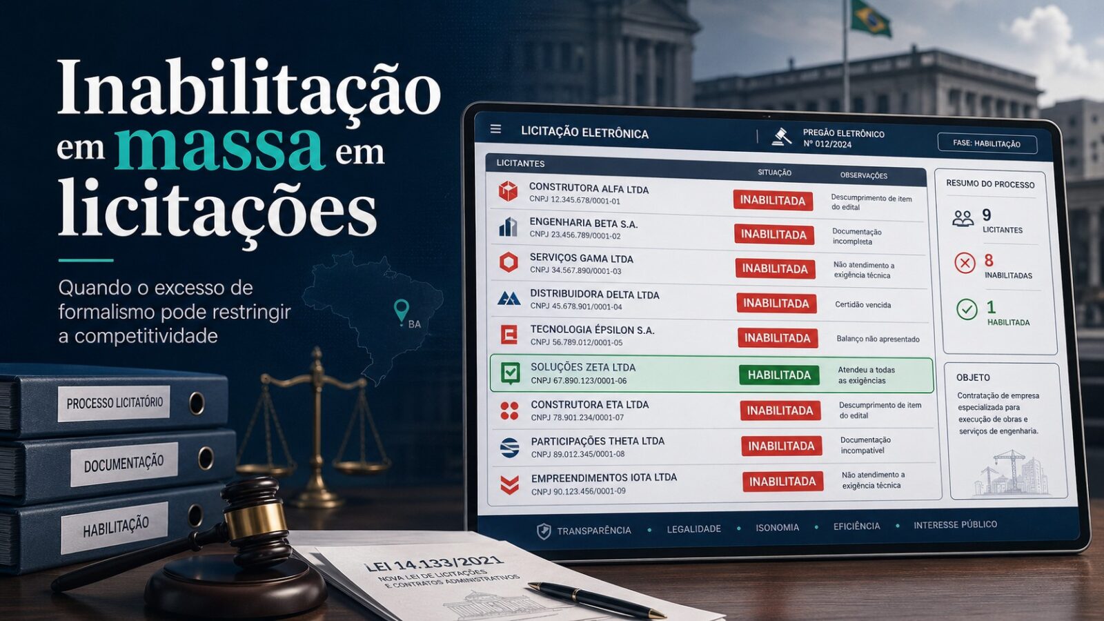 Inabilitação em massa em licitações