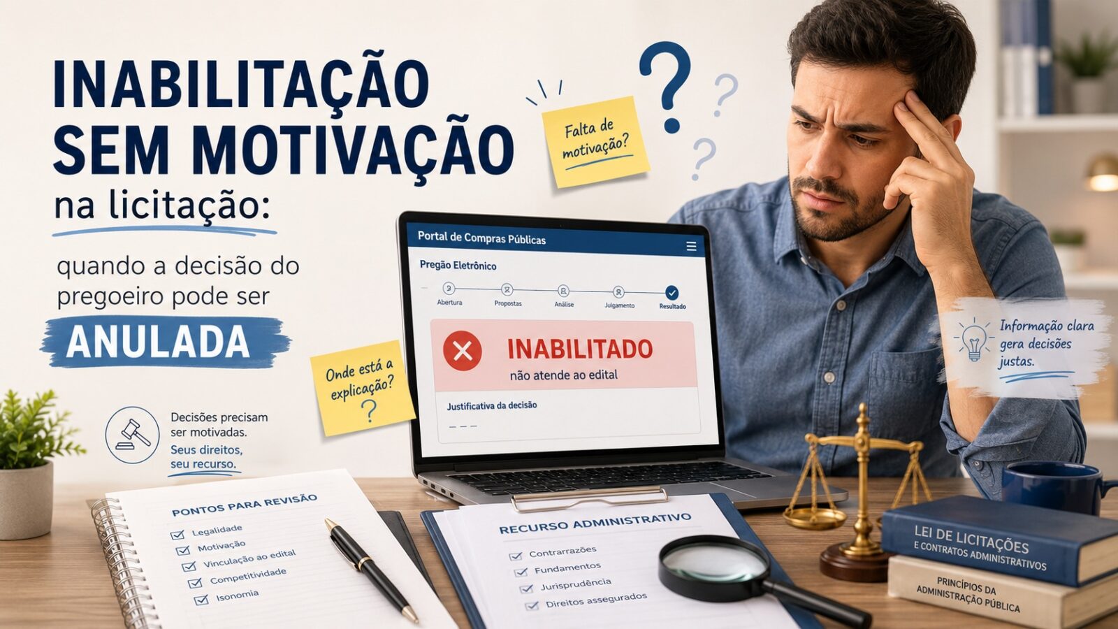 Inabilitação sem motivação na licitação